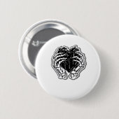 Skeleton Heart Hands Funny Button (Vorne & Hinten)