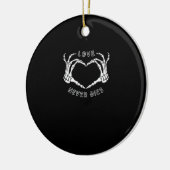 Skeleton Heart Hands Funny & Classic Keramik Ornament (Links)