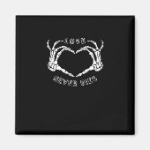 Skeleton Heart Hands Funny & Classic Magnet (Vorne)