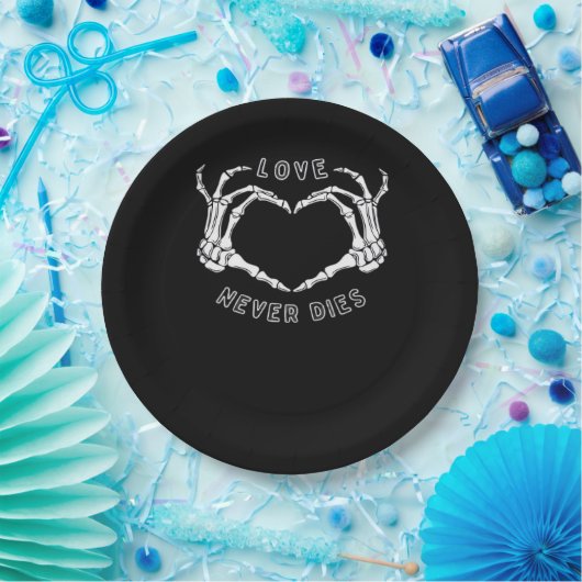 Skeleton Heart Hands Funny & Classic Pappteller (Party)