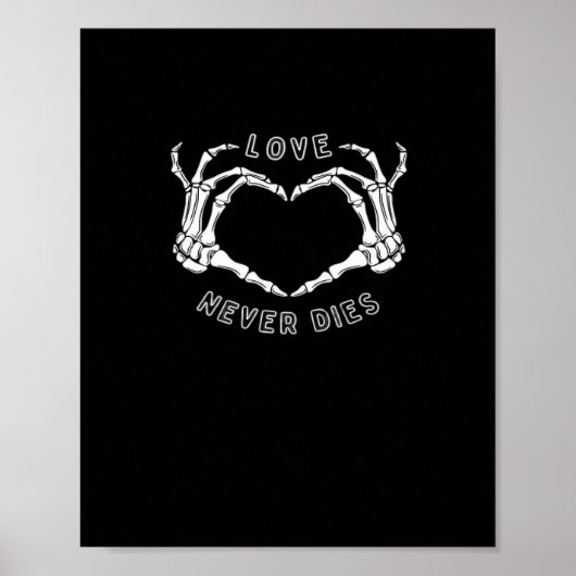 Skeleton Heart Hands Funny & Classic Poster (Vorne)