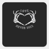 Skeleton Heart Hands Funny & Classic Quadratischer Aufkleber (Vorderseite)