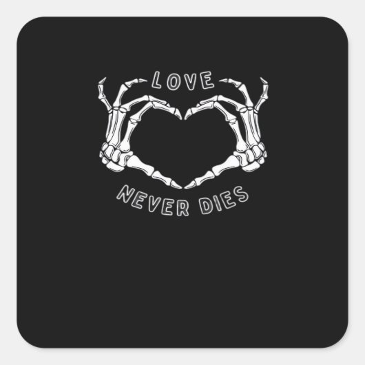 Skeleton Heart Hands Funny & Classic Quadratischer Aufkleber (Vorderseite)
