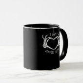 Skeleton Heart Hands Funny & Classic Tasse (VorderseiteRechts)