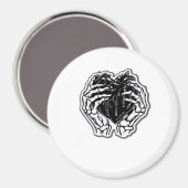 Skeleton Heart Hands Funny Magnet (Vorderseite/Rückseite)