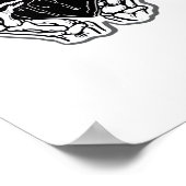 Skeleton Heart Hands Funny Poster (Ecke)