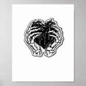Skeleton Heart Hands Funny Poster (Vorne)