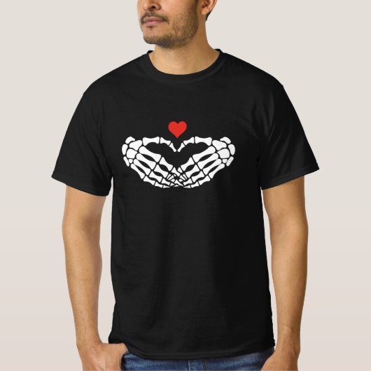 Skeleton Heart Hands Graphic T-Shirt (Vorderseite)