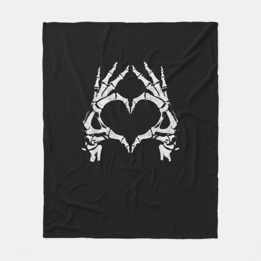 Skeleton Heart Hands - Halloween - Skeleton Hands Fleecedecke (Vorderseite)