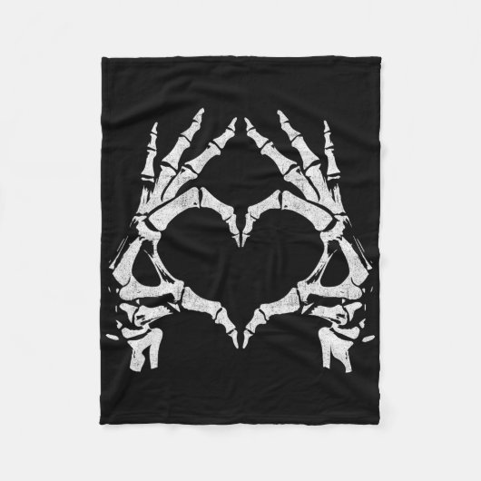 Skeleton Heart Hands - Halloween - Skeleton Hands Fleecedecke (Vorderseite)