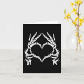 Skeleton Heart Hands - Halloween - Skeleton Hands Karte (Gelbe Blume)