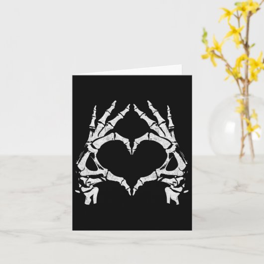 Skeleton Heart Hands - Halloween - Skeleton Hands Karte (Gelbe Blume)