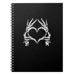 Skeleton Heart Hands - Halloween - Skeleton Hands Notizblock