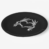 Skeleton Heart Hands - Halloween - Skeleton Hands Pappteller (Schrägansicht)