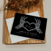 Skeleton Heart Hands Hochzeit Dankeschön Karte