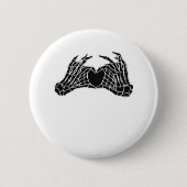 Skeleton Heart Hands - Klassisch Button (Vorderseite)