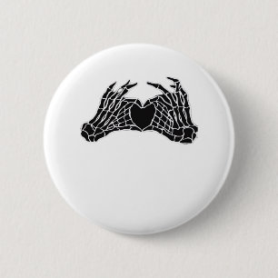 Skeleton Heart Hands - Klassisch Button