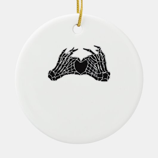Skeleton Heart Hands - Klassisch Keramik Ornament (Vorne)