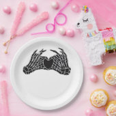 Skeleton Heart Hands - Klassisch Pappteller (Party)