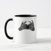 Skeleton Heart Hands - Klassisch Tasse (Links)