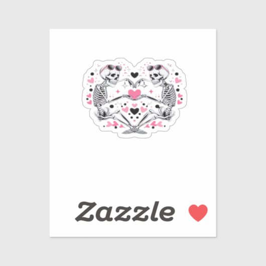 Skeleton Heart Hands Klassische Viren Aufkleber (Blatt)