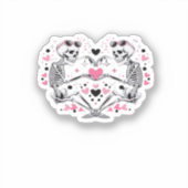 Skeleton Heart Hands Klassische Viren Aufkleber (Vorderseite)