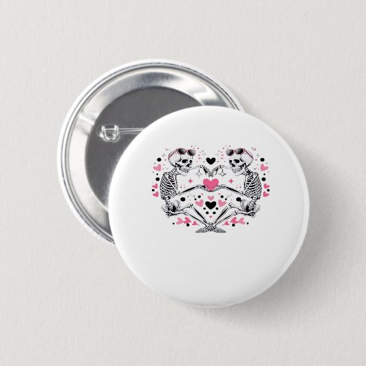 Skeleton Heart Hands Klassische Viren Button (Vorne & Hinten)