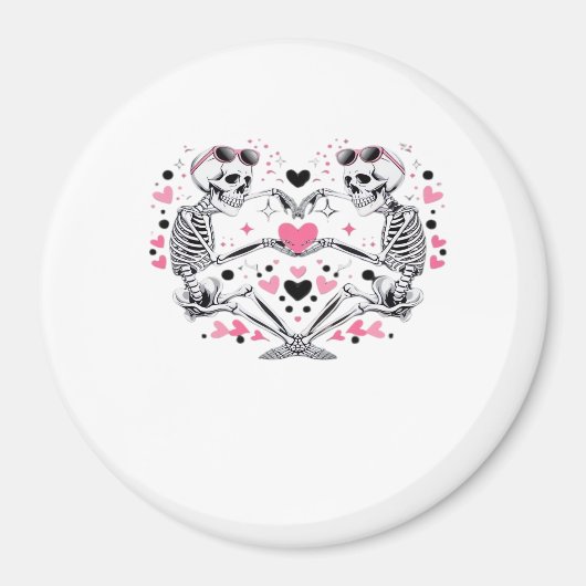 Skeleton Heart Hands Klassische Viren Magnet (Vorne)