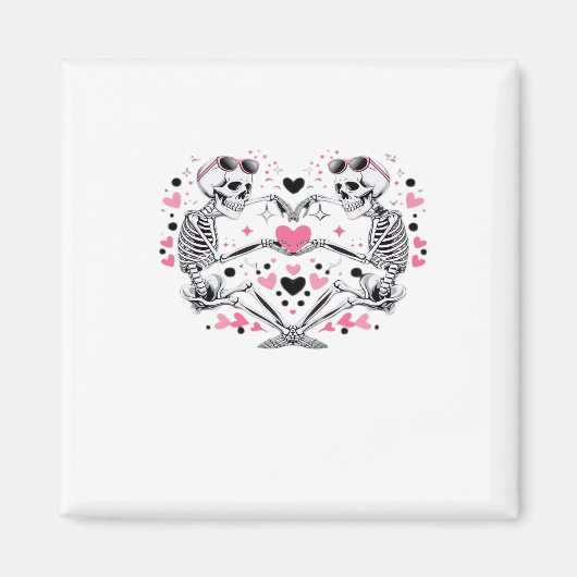 Skeleton Heart Hands Klassische Viren Magnet (Vorne)
