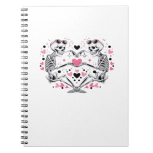 Skeleton Heart Hands Klassische Viren Notizblock