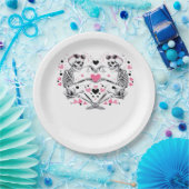 Skeleton Heart Hands Klassische Viren Pappteller (Party)