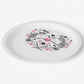 Skeleton Heart Hands Klassische Viren Pappteller (Schrägansicht)