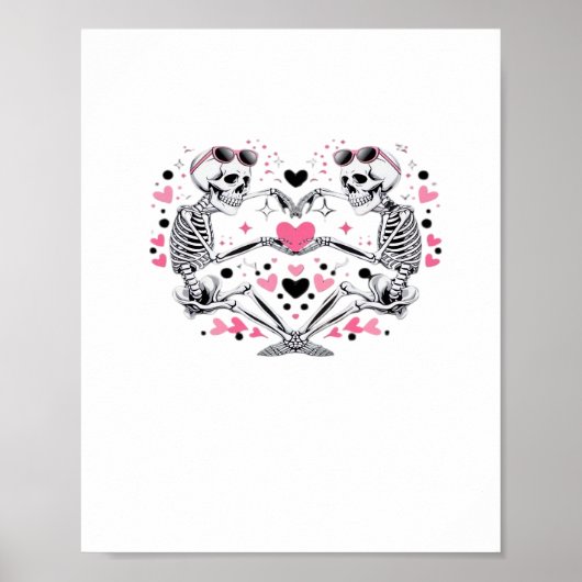 Skeleton Heart Hands Klassische Viren Poster (Vorne)