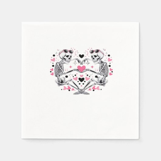 Skeleton Heart Hands Klassische Viren Serviette (Vorderseite)