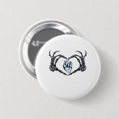 Skeleton Heart Hands Klassisches Design zu Hallowe Button (Vorne & Hinten)