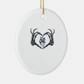 Skeleton Heart Hands Klassisches Design zu Hallowe Keramik Ornament (Rechts)