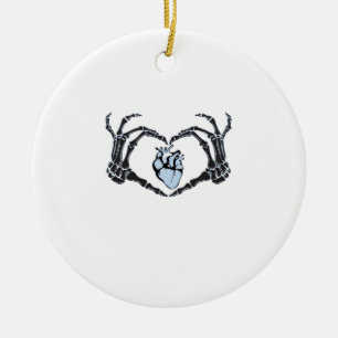 Skeleton Heart Hands Klassisches Design zu Hallowe Keramik Ornament