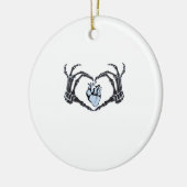 Skeleton Heart Hands Klassisches Design zu Hallowe Keramik Ornament (Links)