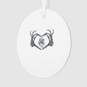 Skeleton Heart Hands Klassisches Design zu Hallowe Ornament (Vorderseite)