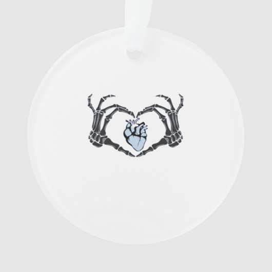 Skeleton Heart Hands Klassisches Design zu Hallowe Ornament (Vorderseite)