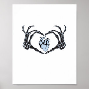 Skeleton Heart Hands Klassisches Design zu Hallowe Poster