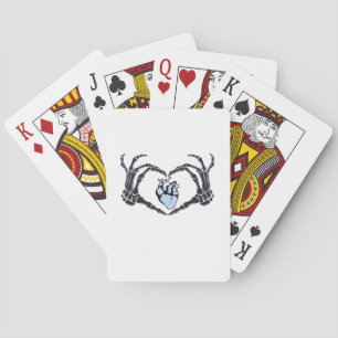 Skeleton Heart Hands Klassisches Design zu Hallowe Spielkarten