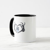 Skeleton Heart Hands Klassisches Design zu Hallowe Tasse (Vorderseite Links)