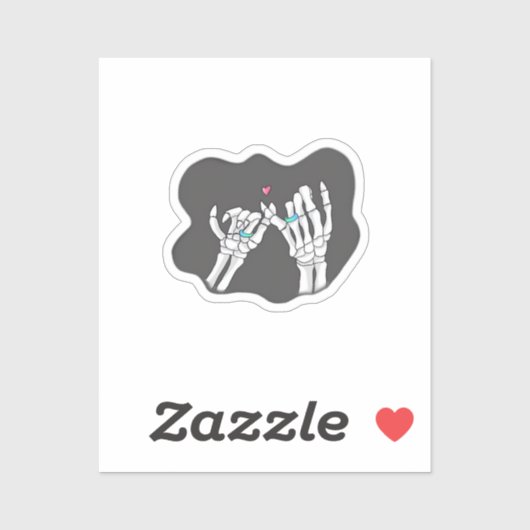 Skeleton Heart Hands Promise Aufkleber (Blatt)