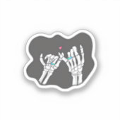 Skeleton Heart Hands Promise Aufkleber (Vorderseite)