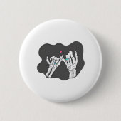 Skeleton Heart Hands Promise Button (Vorderseite)