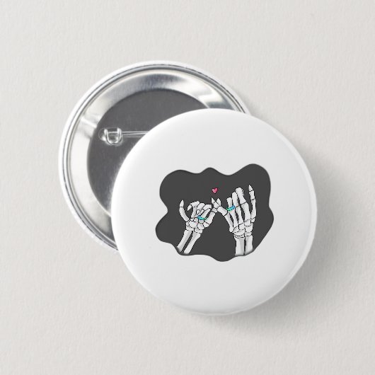 Skeleton Heart Hands Promise Button (Vorne & Hinten)