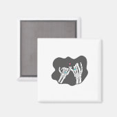 Skeleton Heart Hands Promise Magnet (Vorderseite/Rückseite)