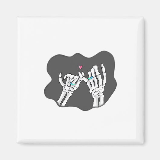 Skeleton Heart Hands Promise Magnet (Vorne)