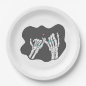 Skeleton Heart Hands Promise Pappteller (Vorderseite)